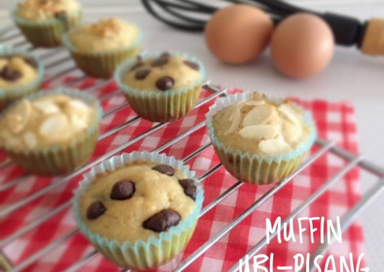 cara membuat Muffin ubi-pisang