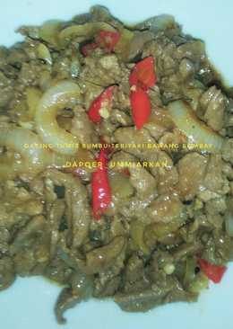 Daging tumis bumbu teriyaki bawang bombay