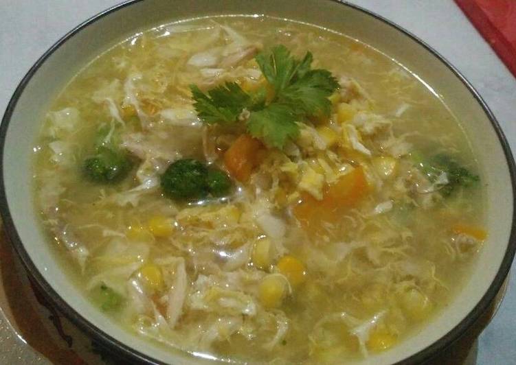 gambar untuk resep Sup Ayam Telur Jagung