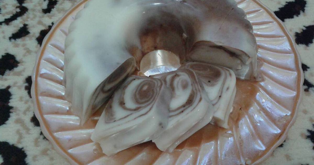 Resep Puding zebra no telur no margarine oleh Rasida 
