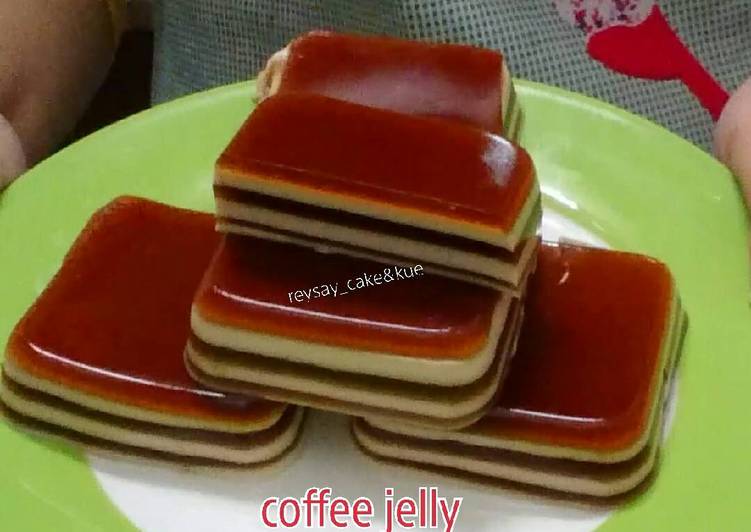 bahan dan cara membuat Coffee jelly
