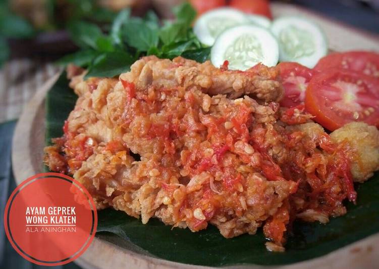 gambar untuk cara membuat Ayam Geprek WONG KLATEN Ala aninghan