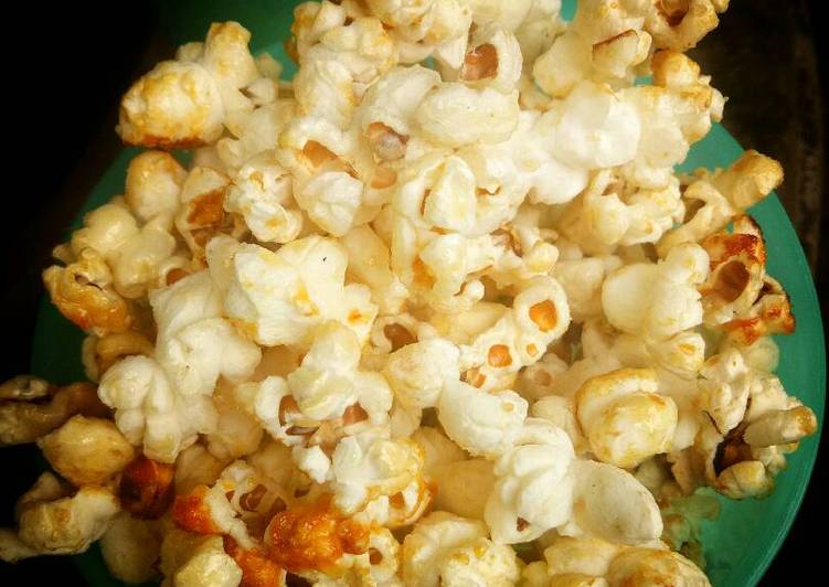 bahan dan cara membuat Pop corn caramel