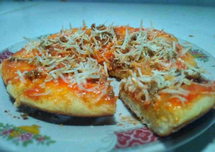 cara membuat Pizza Teflon + Daging Bolognese Homemade-No Timbangan-StepbyStep