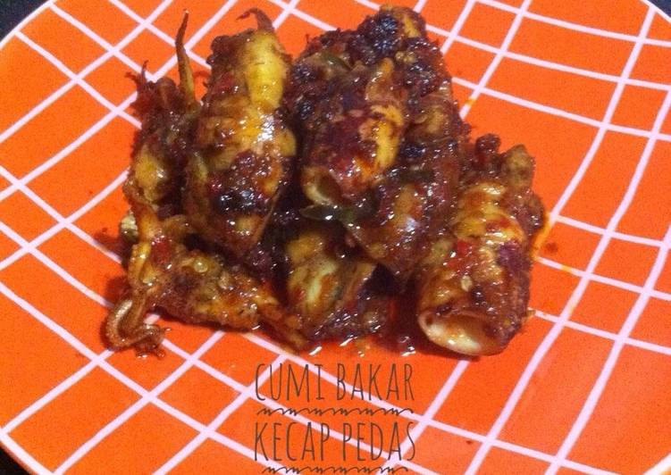 bahan dan cara membuat Cumi Bakar Kecap Pedas