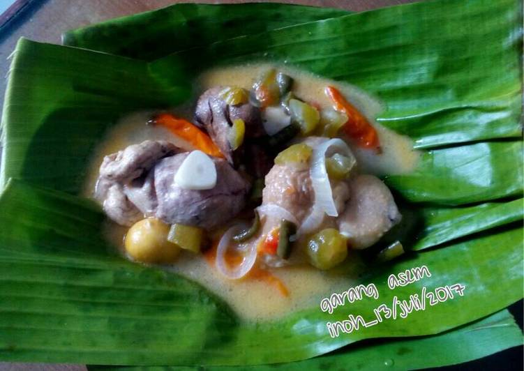 resep lengkap untuk Garang asem ayam+uritan