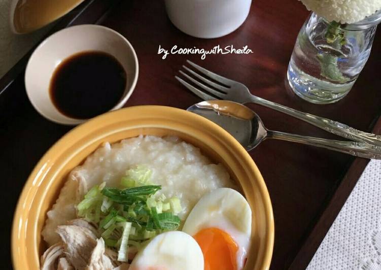 resep lengkap untuk Simple Chicken Congee