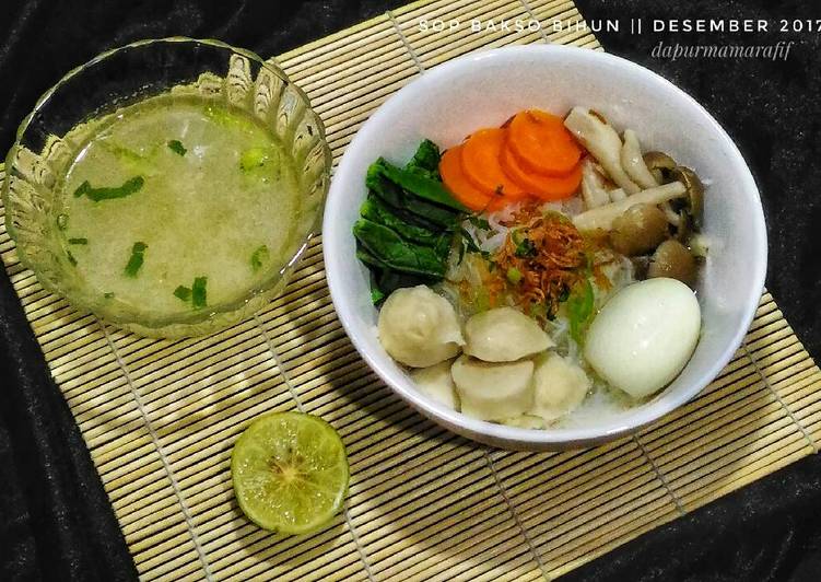 gambar untuk resep makanan Sop bakso bihun