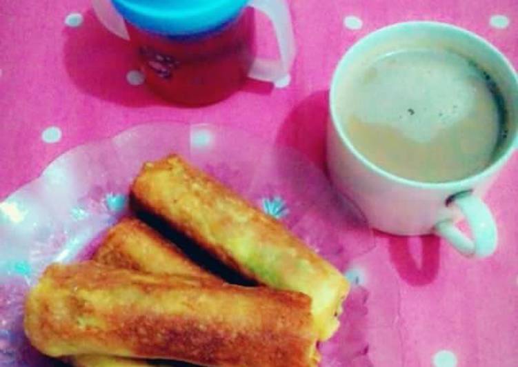 resep makanan Pisang Coklat Gulung Roti Tawar