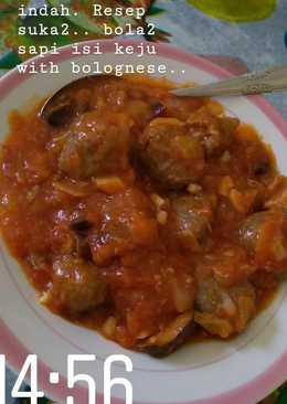 Bola Bola Sapi Keju dg Saus Bolognese