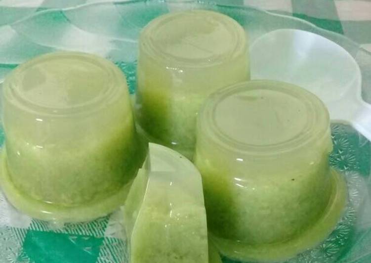 bahan dan cara membuat Pudding Lumut