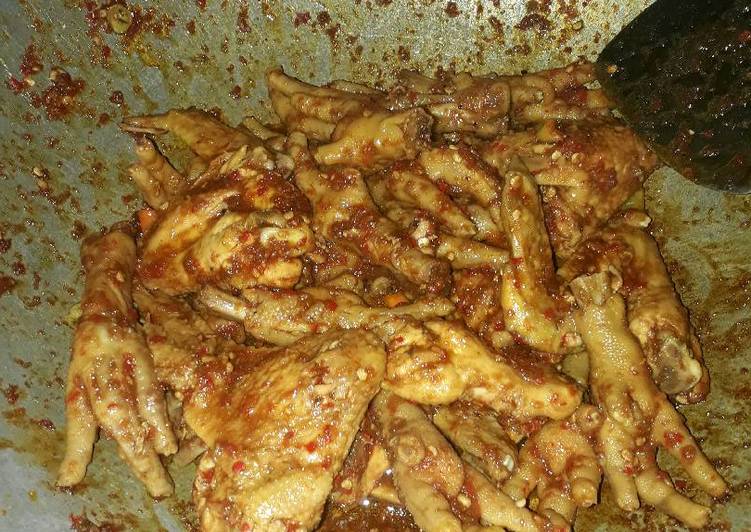 Resep Ceker presto kecap pedas Kiriman dari Enogh