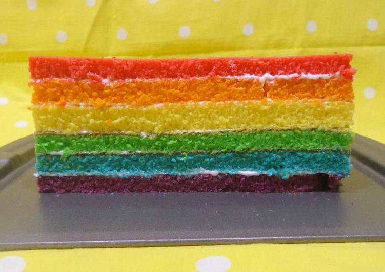 cara membuat Rainbow Cake Oven