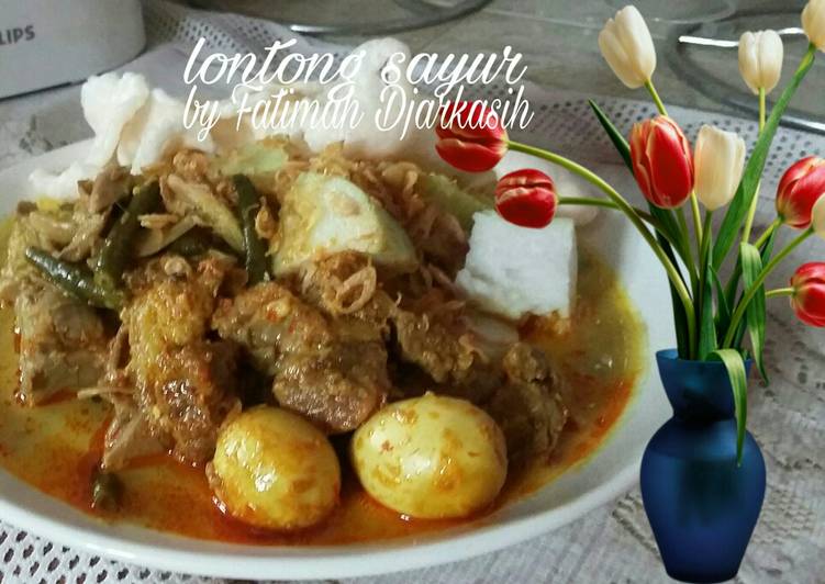 Gulai nangka muda kacang panjang (lontong sayur) foto resep utama