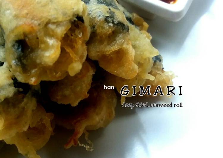 gambar untuk resep makanan GIMMARI (korean deep fried seaweed roll), snack korea