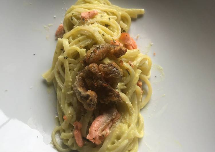 resep masakan Avocado salmon pasta