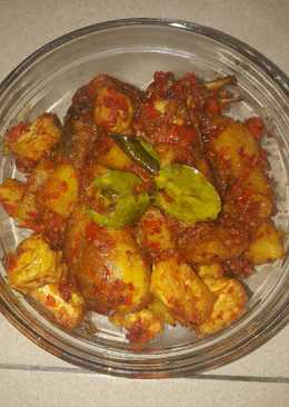 Ayam balado kentang dan tahu