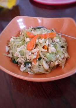 Jangan jipang campur tempe bumbu ebi dipedes