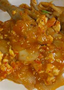 Seblak Hot (kerupuk ceker dan telur)