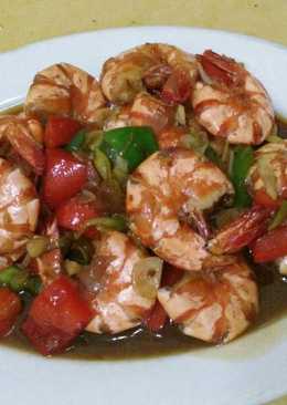 Udang masak saus inggris