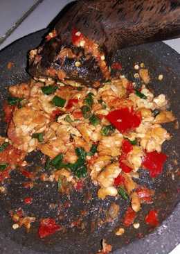 Sambel tempe mix kacang panjang