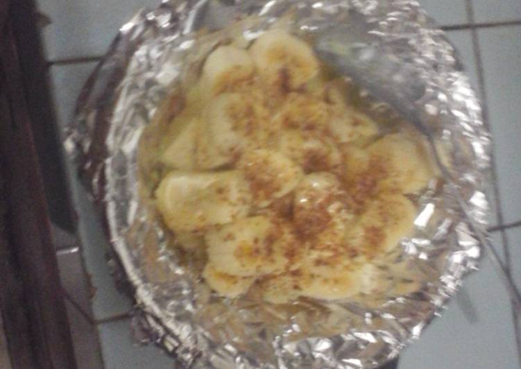 cara membuat Baked Banana Milk (diet GM day 4)