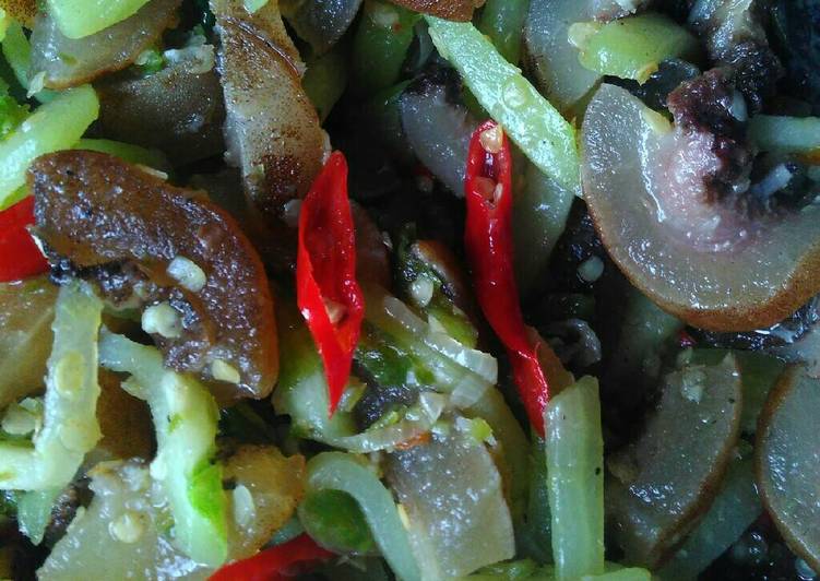 resep masakan Oseng kikil sapi labu siam #kitaberbagi