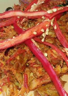 Ayam kampung suwir bumbu pelecing