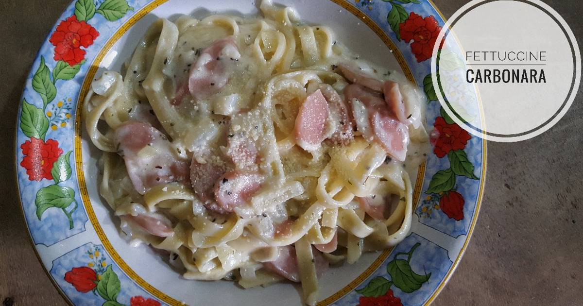  Resep Fettuccine Carbonara Simple Yummy oleh Hotimah 