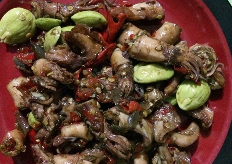 resep Tumis cumi asin petai