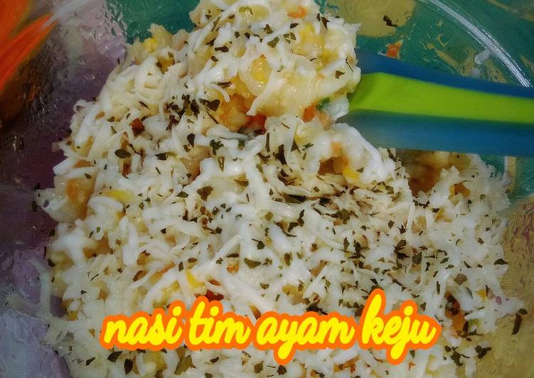 bahan dan cara membuat Nasi Tim Ayam Keju