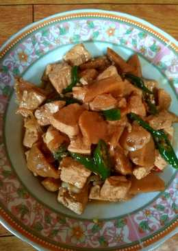 Tumis tahu dan bakso lombok ijo