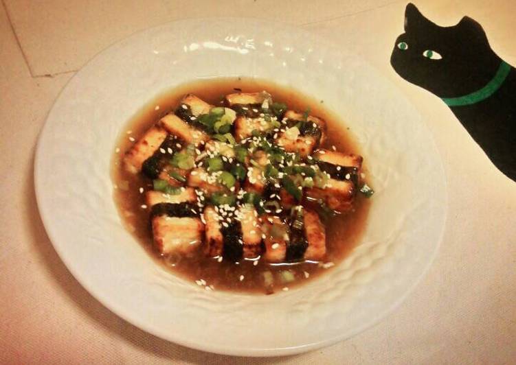 resep makanan Seaweed tofu in teriyaki sauce - Tahu nori saus teriyaki