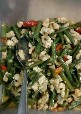 Tumis kacang panjang mix tempe