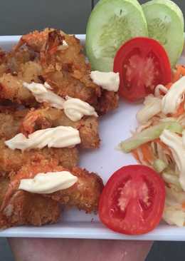 Udang Goreng Tepung Saus Mayonise + Salad