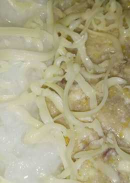 Bubur daging tumis brenebon