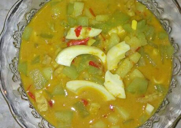 resep masakan Sayur labu siam pedas manis