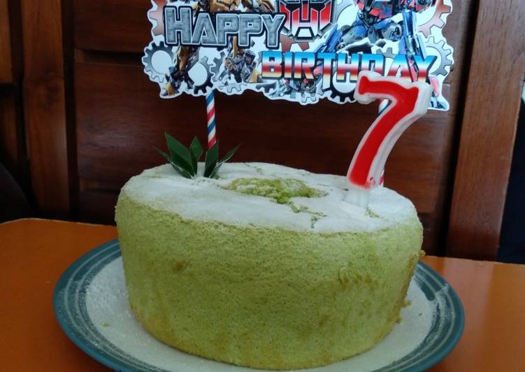 cara membuat Pandan Chiffon Cake