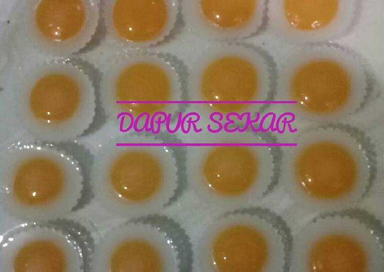 bahan dan cara membuat Puding Telur Ceplok