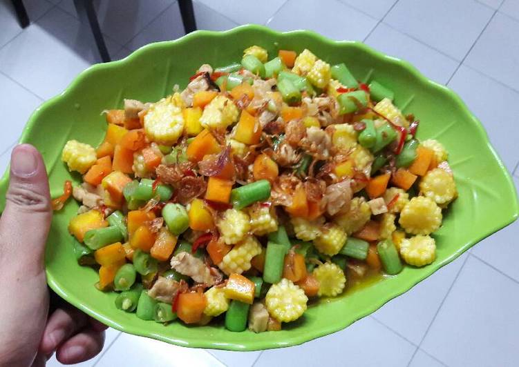 cara membuat Tumis buncis,wortel,jagung muda