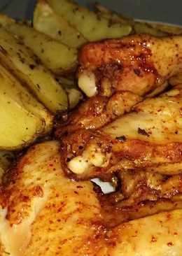 Spicy Chicken Wings & Potato Wedges ala Resto Pizza