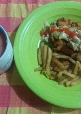 Steak Ayam + Saus Creamy Mushroom