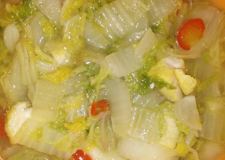 gambar untuk resep makanan Sayur bening sawi putih tahu kuning