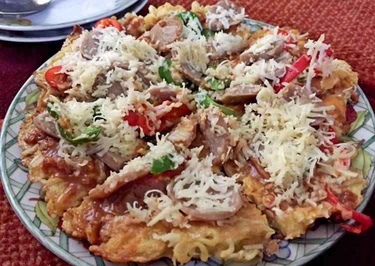gambar untuk resep makanan BBQ omelette pizza