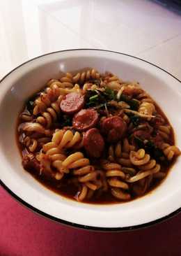 Spiral Macaroni Kuah Pedas Mampus Bon Cabe