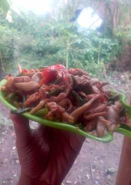 Tumis jamur kacang panjang dan tempe