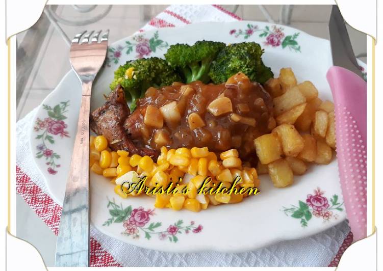 resep makanan Chicken steak saus black pepper