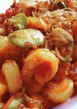 Kentang udang pete balado