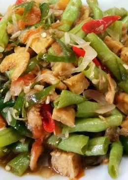 Kacang panjang, tempe tumis ebi