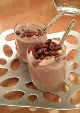 Homemade Ice Shaved Ovaltine topped with Red Bean & Choco Crouto